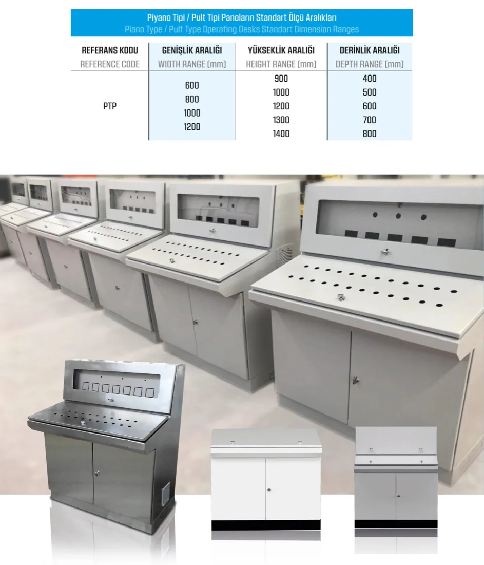 Piano and pult type operating desks technical sheet 2